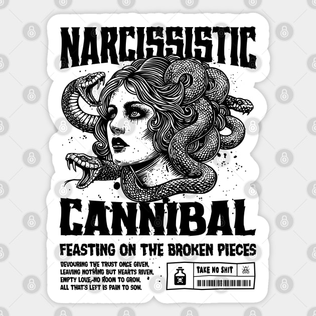 Narcissistic Cannibal Sticker by artslaves